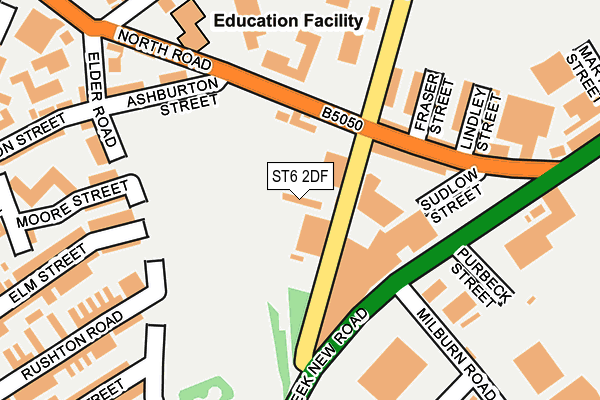 ST6 2DF map - OS OpenMap – Local (Ordnance Survey)