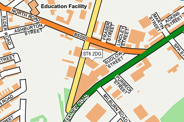 ST6 2DG map - OS OpenMap – Local (Ordnance Survey)