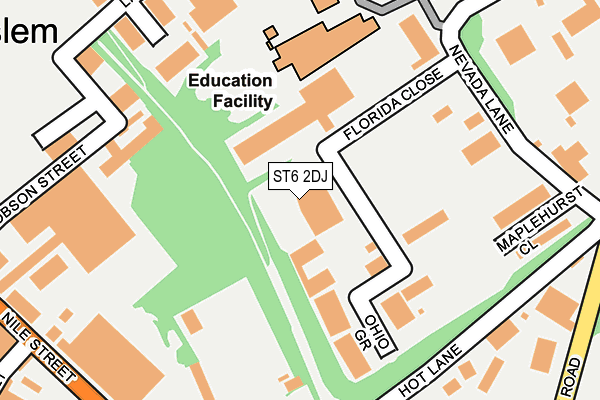 ST6 2DJ map - OS OpenMap – Local (Ordnance Survey)