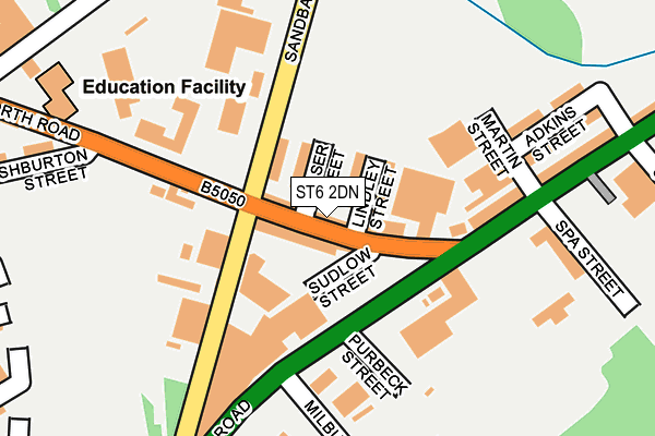 ST6 2DN map - OS OpenMap – Local (Ordnance Survey)