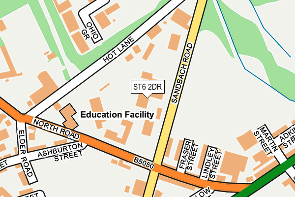 ST6 2DR map - OS OpenMap – Local (Ordnance Survey)