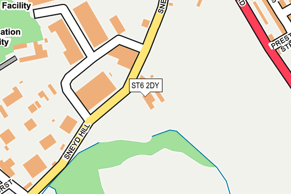 ST6 2DY map - OS OpenMap – Local (Ordnance Survey)