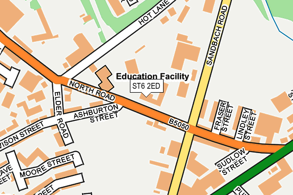 ST6 2ED map - OS OpenMap – Local (Ordnance Survey)