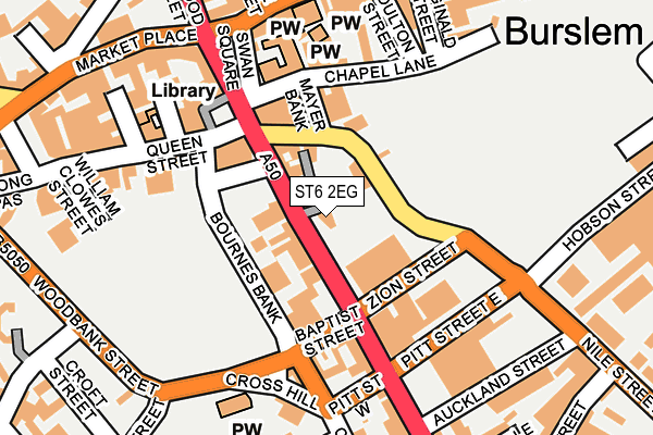 ST6 2EG map - OS OpenMap – Local (Ordnance Survey)