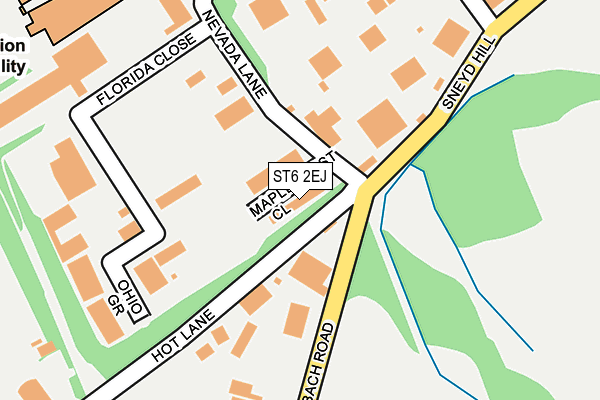 ST6 2EJ map - OS OpenMap – Local (Ordnance Survey)