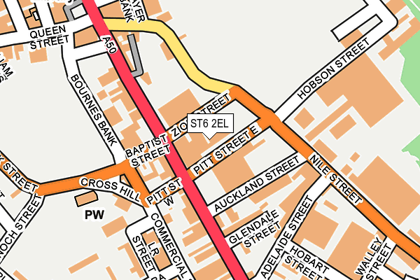 ST6 2EL map - OS OpenMap – Local (Ordnance Survey)