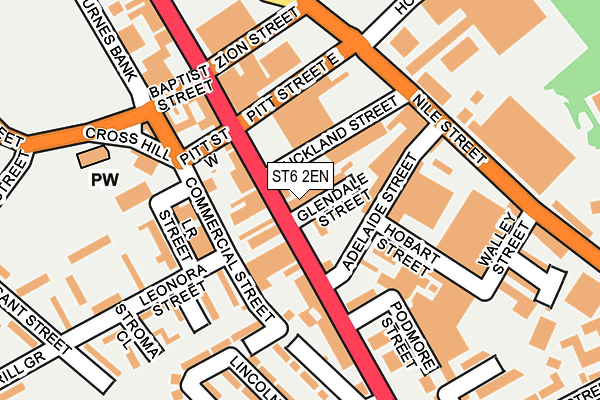 ST6 2EN map - OS OpenMap – Local (Ordnance Survey)