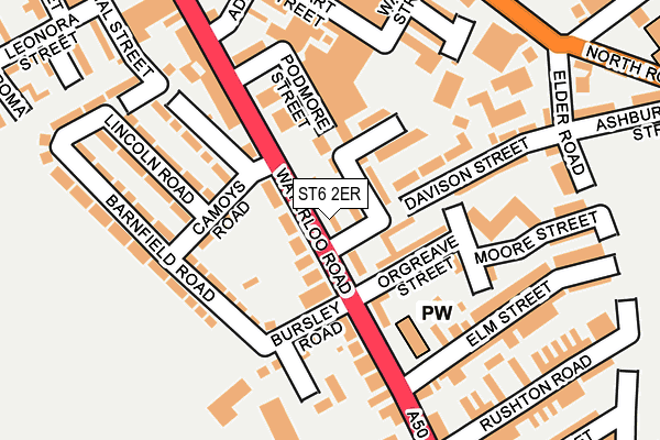 ST6 2ER map - OS OpenMap – Local (Ordnance Survey)