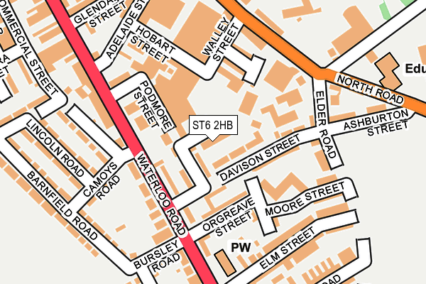 ST6 2HB map - OS OpenMap – Local (Ordnance Survey)