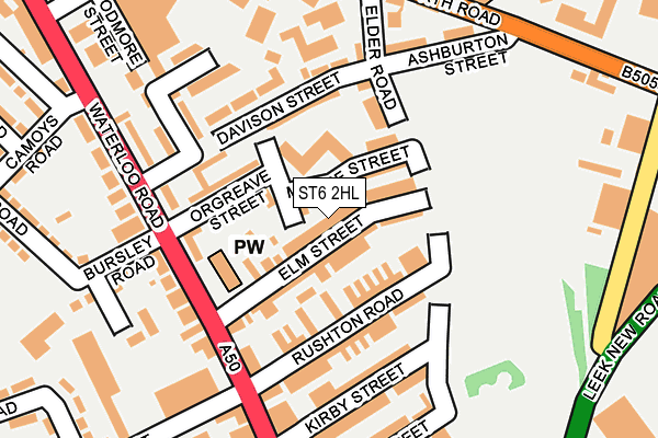 ST6 2HL map - OS OpenMap – Local (Ordnance Survey)