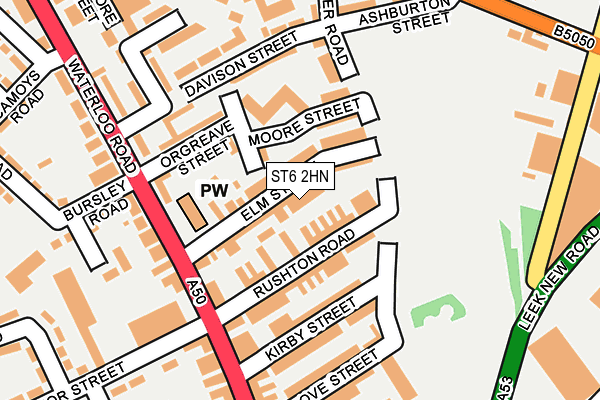 ST6 2HN map - OS OpenMap – Local (Ordnance Survey)