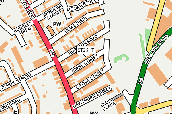 ST6 2HT map - OS OpenMap – Local (Ordnance Survey)