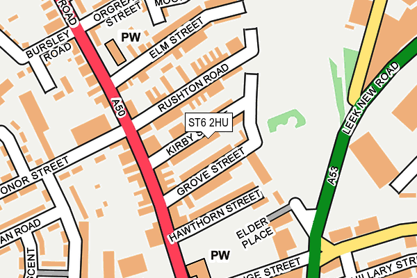 ST6 2HU map - OS OpenMap – Local (Ordnance Survey)