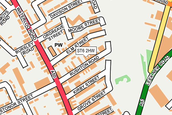 ST6 2HW map - OS OpenMap – Local (Ordnance Survey)