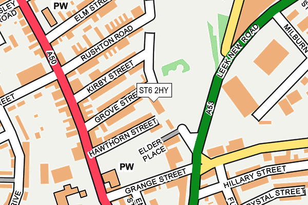 ST6 2HY map - OS OpenMap – Local (Ordnance Survey)