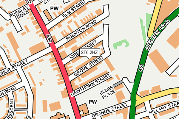 ST6 2HZ map - OS OpenMap – Local (Ordnance Survey)
