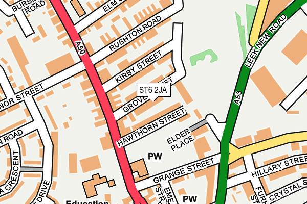 ST6 2JA map - OS OpenMap – Local (Ordnance Survey)