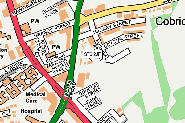 ST6 2JF map - OS OpenMap – Local (Ordnance Survey)