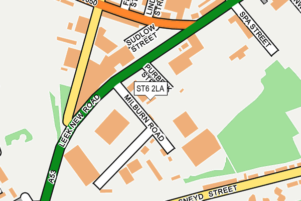 ST6 2LA map - OS OpenMap – Local (Ordnance Survey)