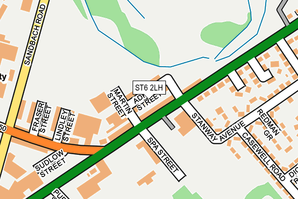 ST6 2LH map - OS OpenMap – Local (Ordnance Survey)