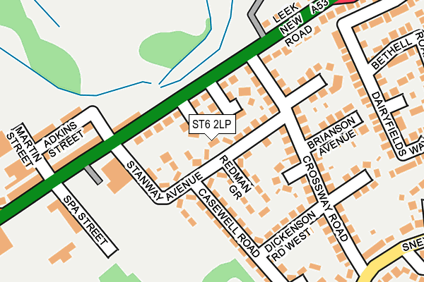 ST6 2LP map - OS OpenMap – Local (Ordnance Survey)