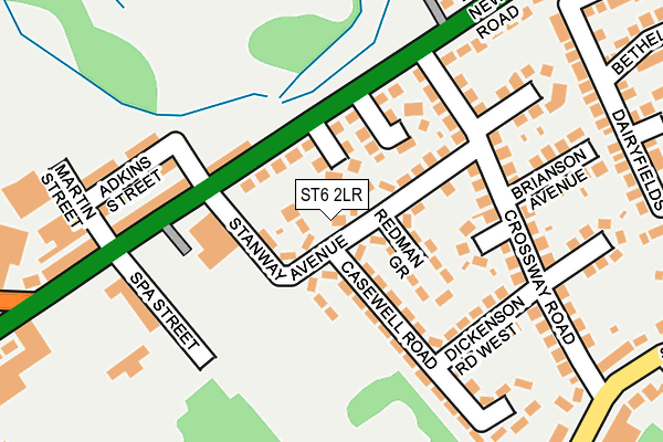 ST6 2LR map - OS OpenMap – Local (Ordnance Survey)