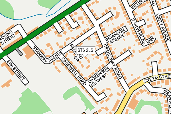 ST6 2LS map - OS OpenMap – Local (Ordnance Survey)