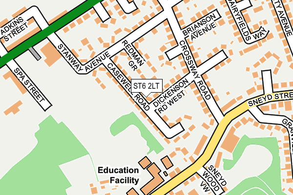 ST6 2LT map - OS OpenMap – Local (Ordnance Survey)