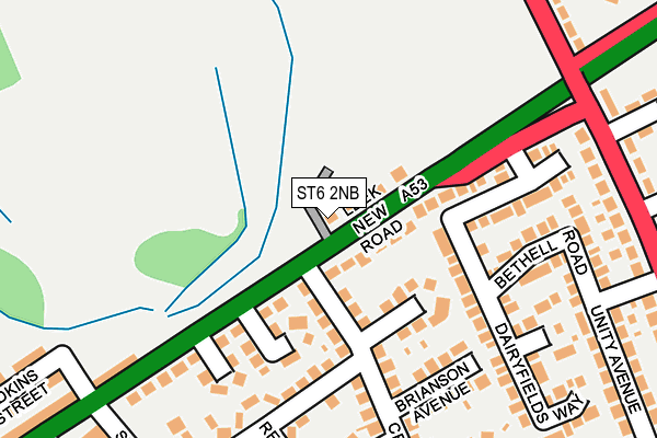 ST6 2NB map - OS OpenMap – Local (Ordnance Survey)