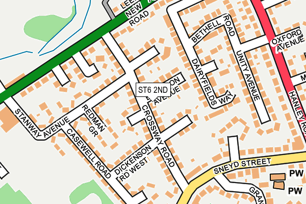 ST6 2ND map - OS OpenMap – Local (Ordnance Survey)