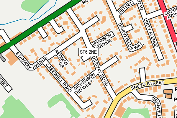 ST6 2NE map - OS OpenMap – Local (Ordnance Survey)