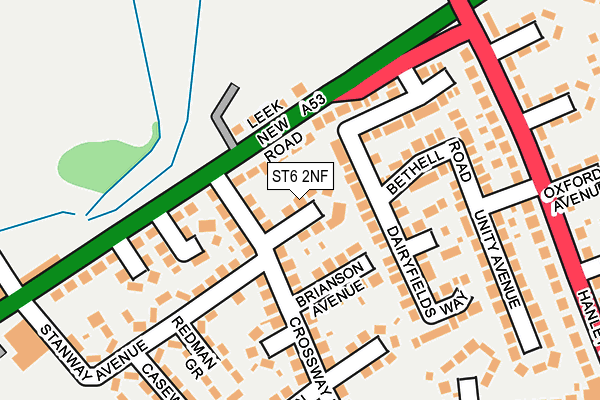 ST6 2NF map - OS OpenMap – Local (Ordnance Survey)