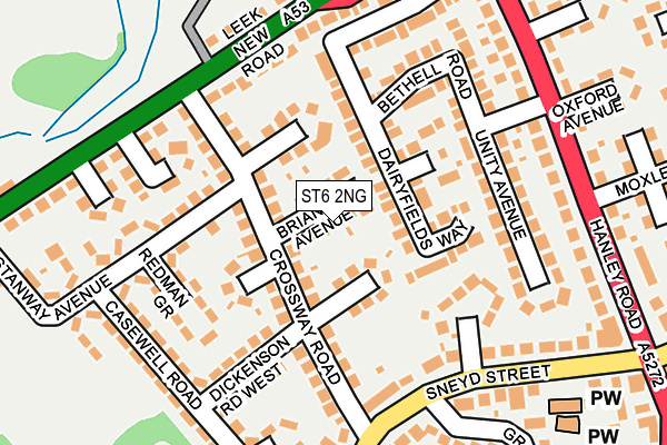 ST6 2NG map - OS OpenMap – Local (Ordnance Survey)