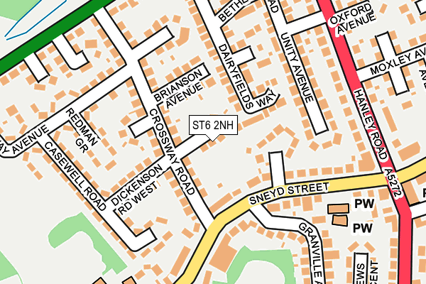 ST6 2NH map - OS OpenMap – Local (Ordnance Survey)