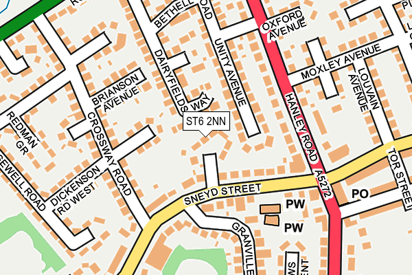 ST6 2NN map - OS OpenMap – Local (Ordnance Survey)