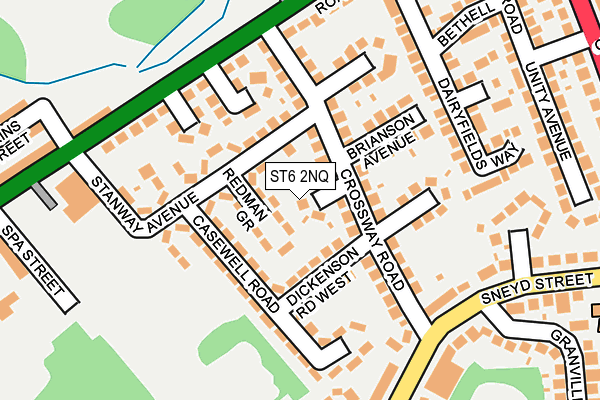 ST6 2NQ map - OS OpenMap – Local (Ordnance Survey)