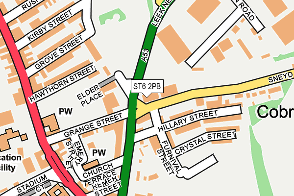 ST6 2PB map - OS OpenMap – Local (Ordnance Survey)