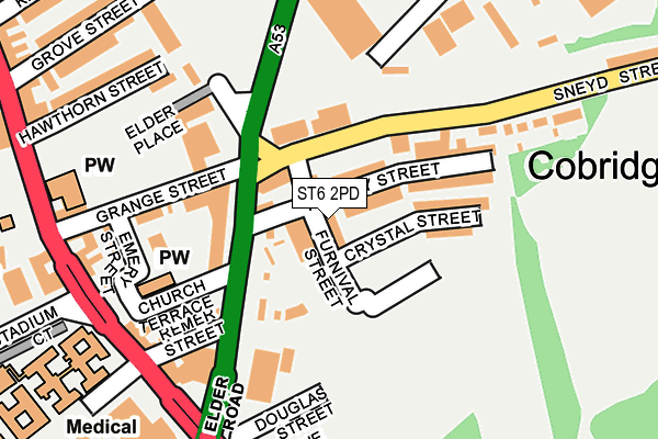 ST6 2PD map - OS OpenMap – Local (Ordnance Survey)