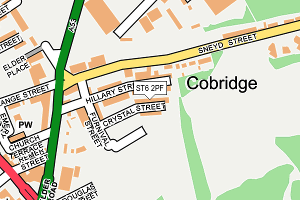 ST6 2PF map - OS OpenMap – Local (Ordnance Survey)