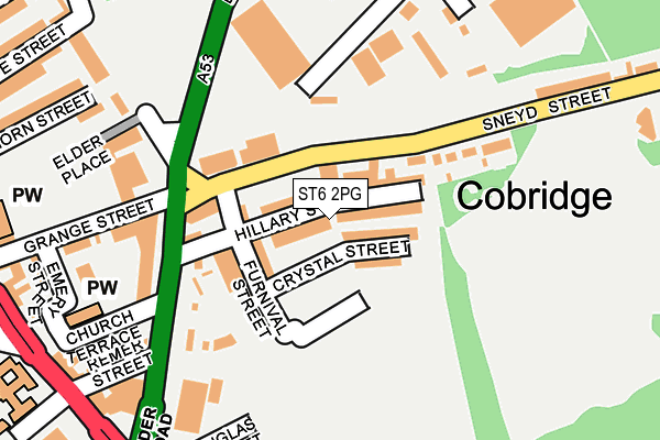 ST6 2PG map - OS OpenMap – Local (Ordnance Survey)