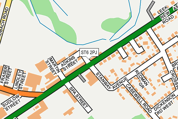 ST6 2PJ map - OS OpenMap – Local (Ordnance Survey)