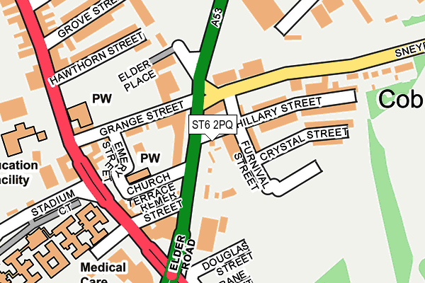 ST6 2PQ map - OS OpenMap – Local (Ordnance Survey)