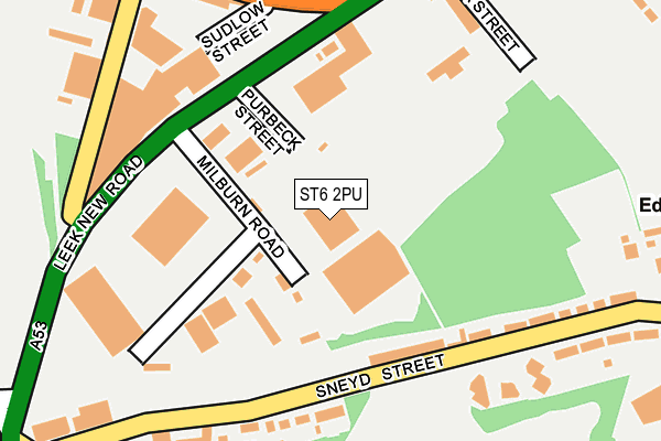 ST6 2PU map - OS OpenMap – Local (Ordnance Survey)