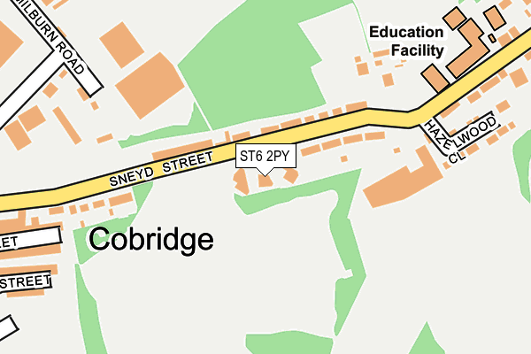 ST6 2PY map - OS OpenMap – Local (Ordnance Survey)