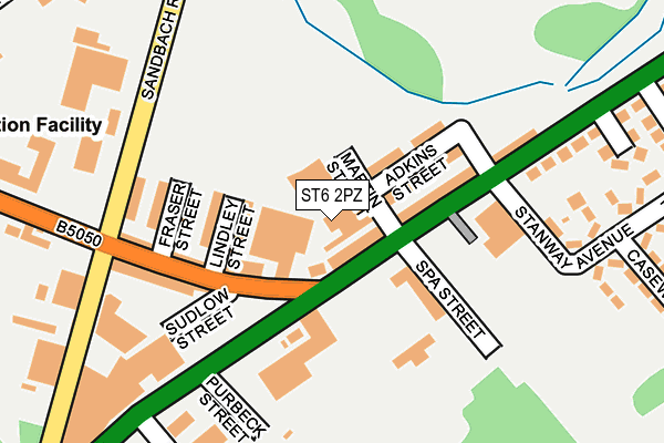 ST6 2PZ map - OS OpenMap – Local (Ordnance Survey)