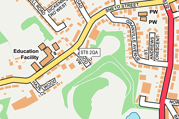 ST6 2QA map - OS OpenMap – Local (Ordnance Survey)