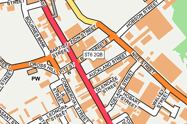 ST6 2QB map - OS OpenMap – Local (Ordnance Survey)