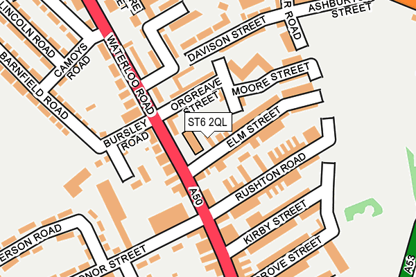 ST6 2QL map - OS OpenMap – Local (Ordnance Survey)