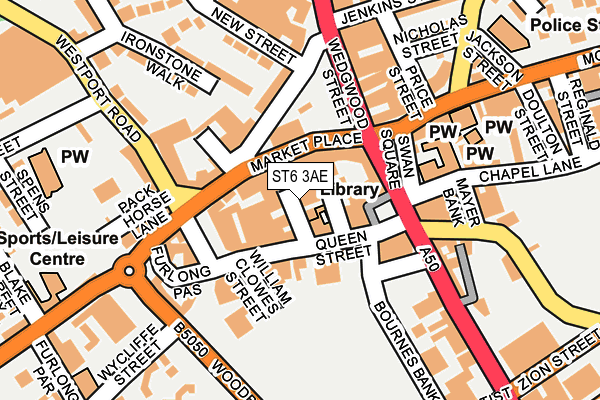 ST6 3AE map - OS OpenMap – Local (Ordnance Survey)