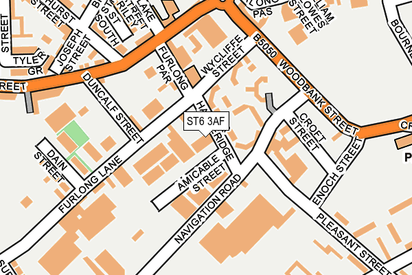 ST6 3AF map - OS OpenMap – Local (Ordnance Survey)